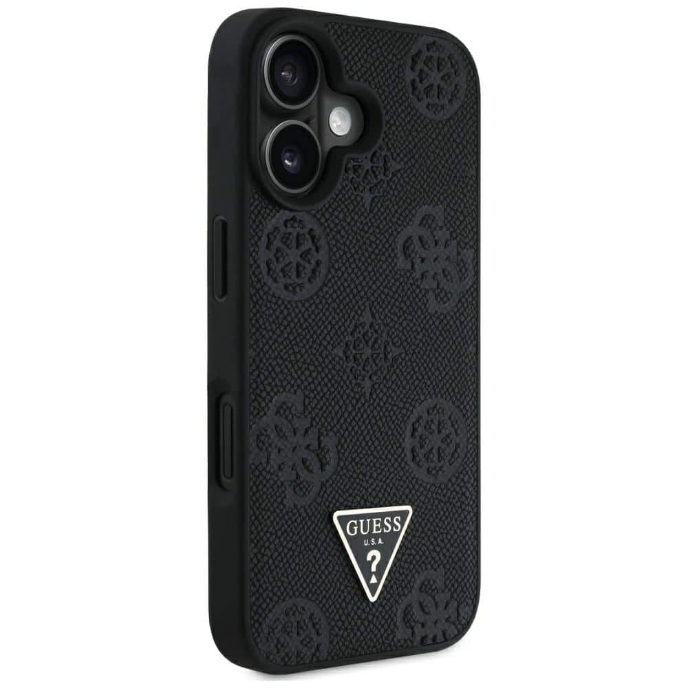 Guess Grained Hot Stamp Peony Triangle Logo MagSafe - θήκη για Apple iPhone 16 - Μαύρο - Image 4