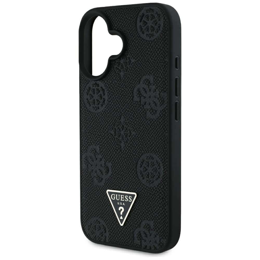 Guess Grained Hot Stamp Peony Triangle Logo MagSafe - θήκη για Apple iPhone 16 - Μαύρο - Image 6