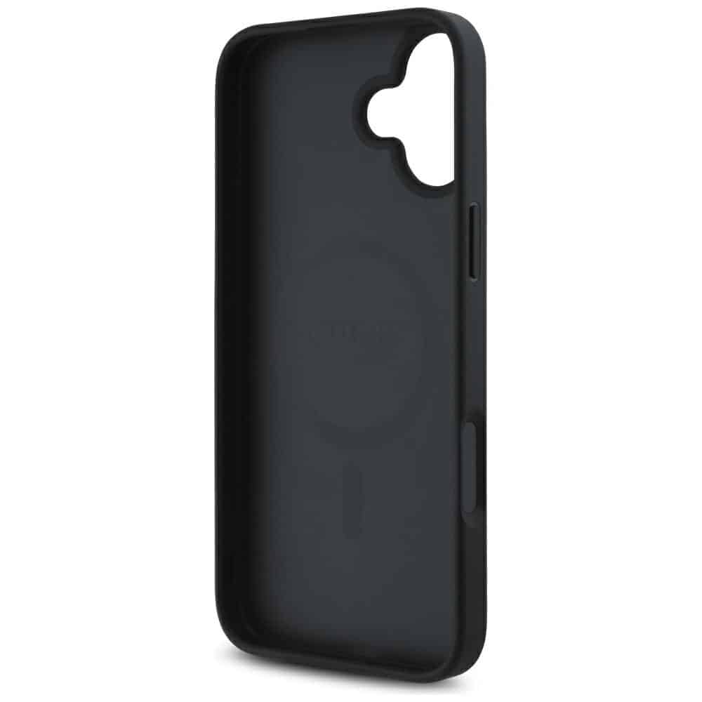 Guess Grained Hot Stamp Peony Triangle Logo MagSafe - θήκη για Apple iPhone 16 - Μαύρο - Image 7