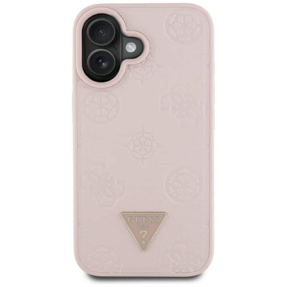 Guess Grained Hot Stamp Peony Triangle Logo MagSafe - θήκη για Apple iPhone 16 - Ροζ - Image 3