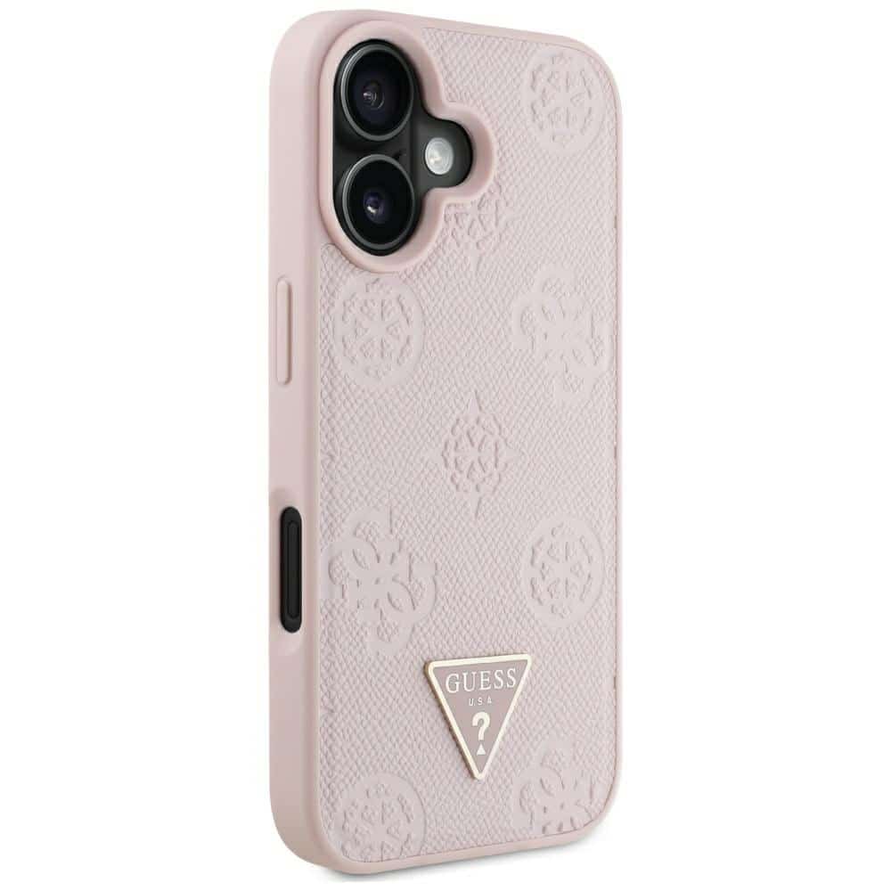 Guess Grained Hot Stamp Peony Triangle Logo MagSafe - θήκη για Apple iPhone 16 - Ροζ - Image 4