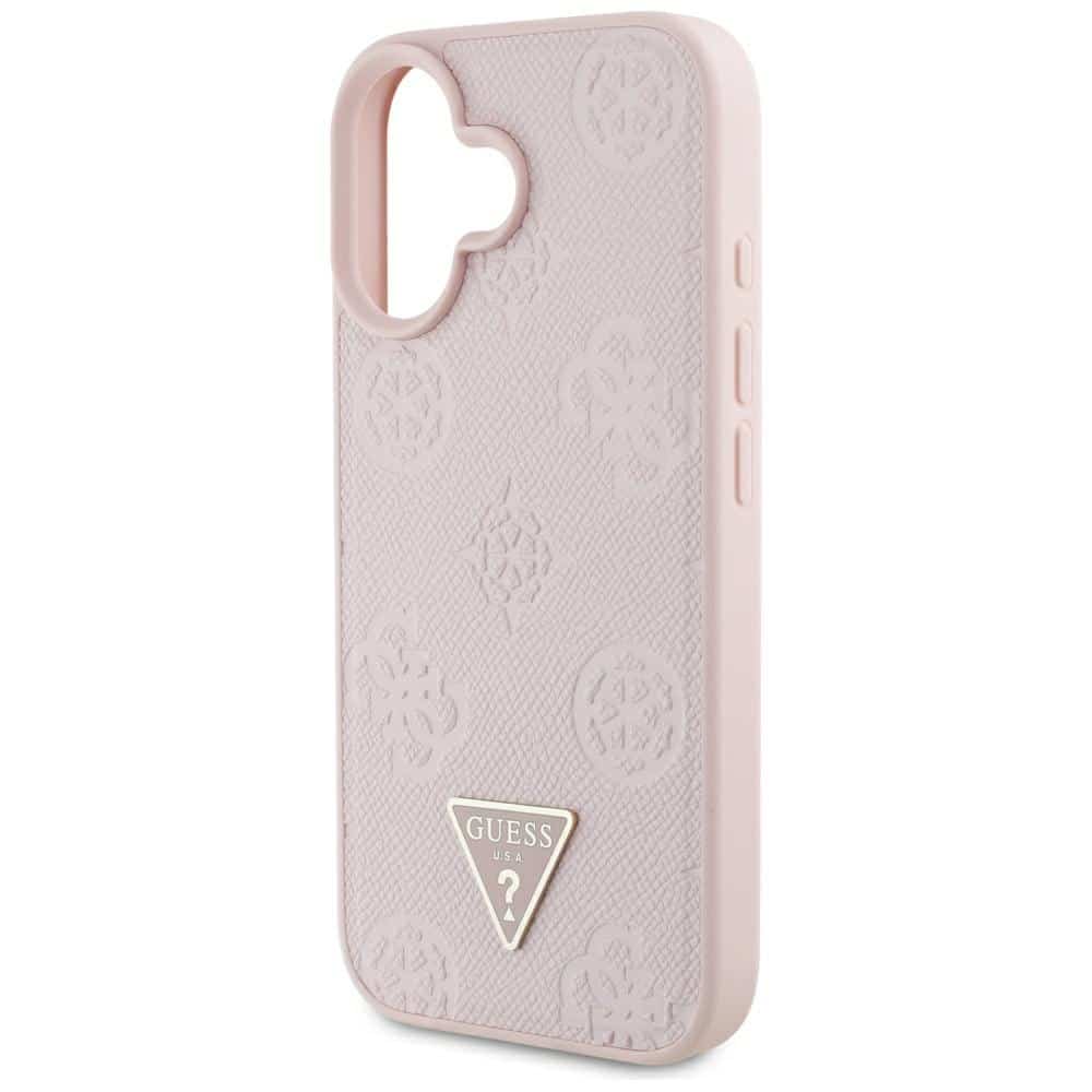 Guess Grained Hot Stamp Peony Triangle Logo MagSafe - θήκη για Apple iPhone 16 - Ροζ - Image 6