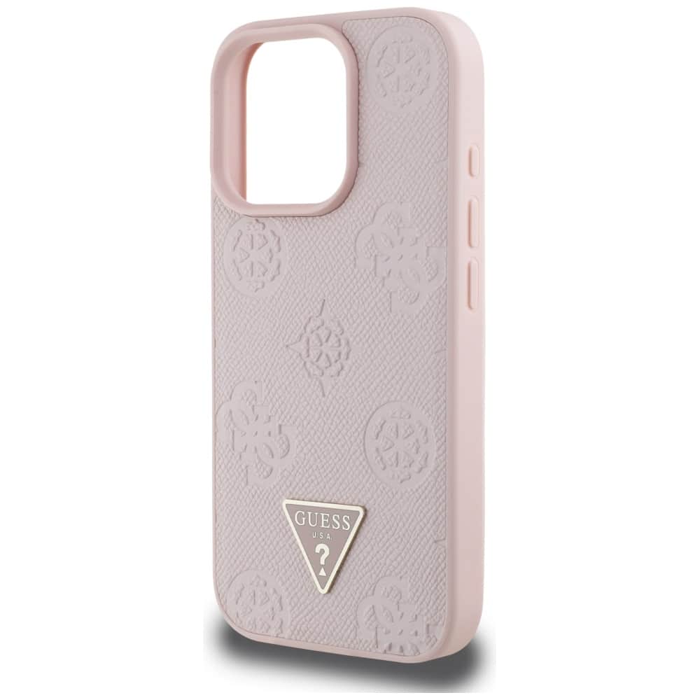 Guess Grained Hot Stamp Peony Triangle Logo MagSafe - θήκη για Apple iPhone 16 Pro - Ροζ - Image 6