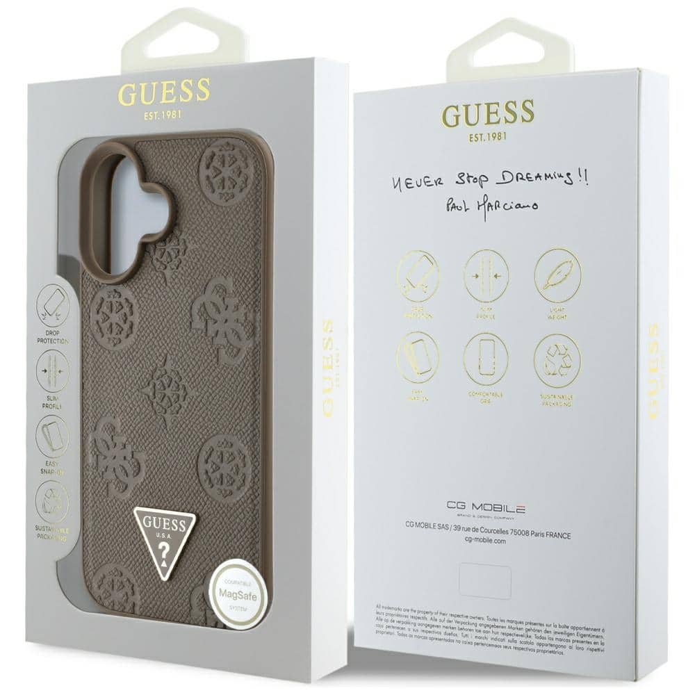 Guess Grained Hot Stamp Peony Triangle Logo MagSafe - θήκη για Apple iPhone 16 - Πολύχρωμο - Image 8
