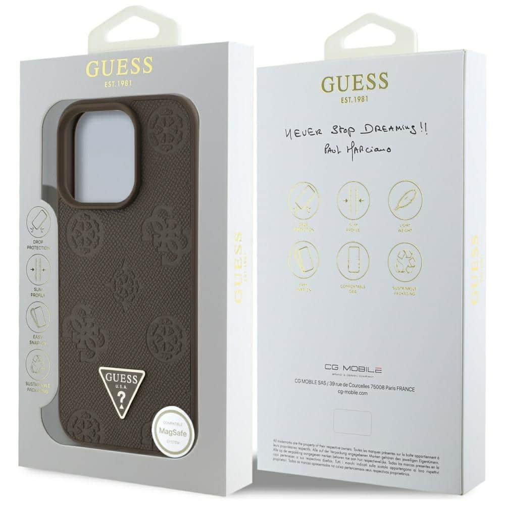 Guess Grained Hot Stamp Peony Triangle Logo MagSafe - θήκη για Apple iPhone 16 Pro - Πολύχρωμο - Image 8