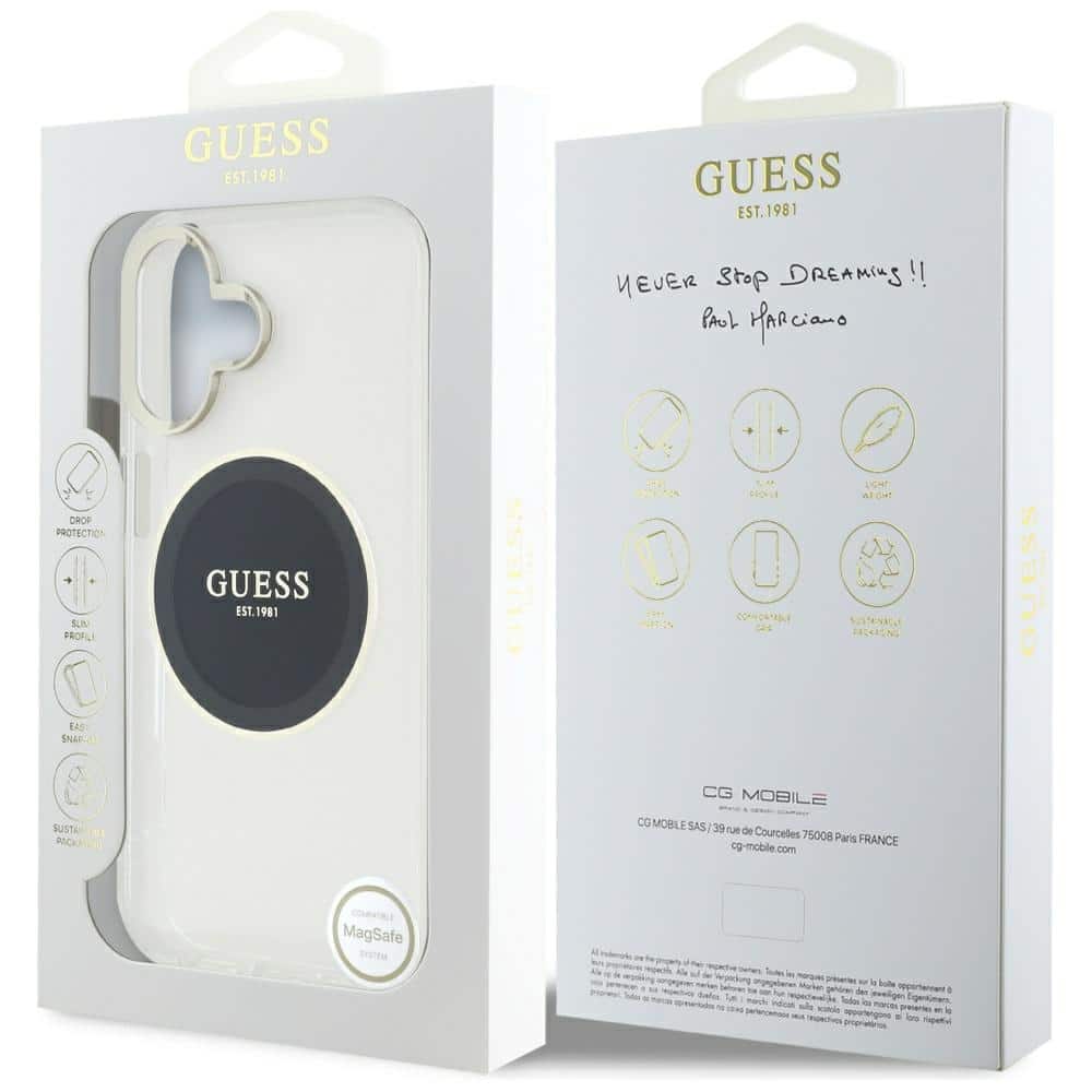 Guess IML Metal Colored Circle Classic Logo MagSafe - θήκη για Apple iPhone 16 - Μαύρο - Image 8