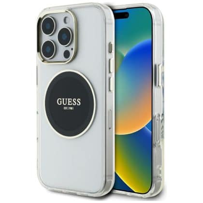 Guess IML Metal Colored Circle Classic Logo - θήκη για Apple iPhone 16 Pro - Μαύρο