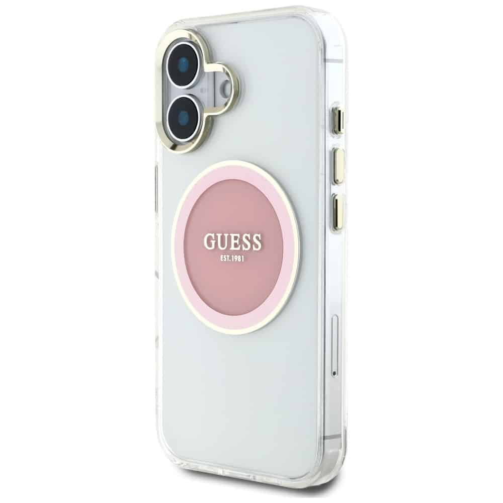 Guess IML Metal Colored Circle Classic Logo MagSafe - θήκη για Apple iPhone 16 - Ροζ - Image 2