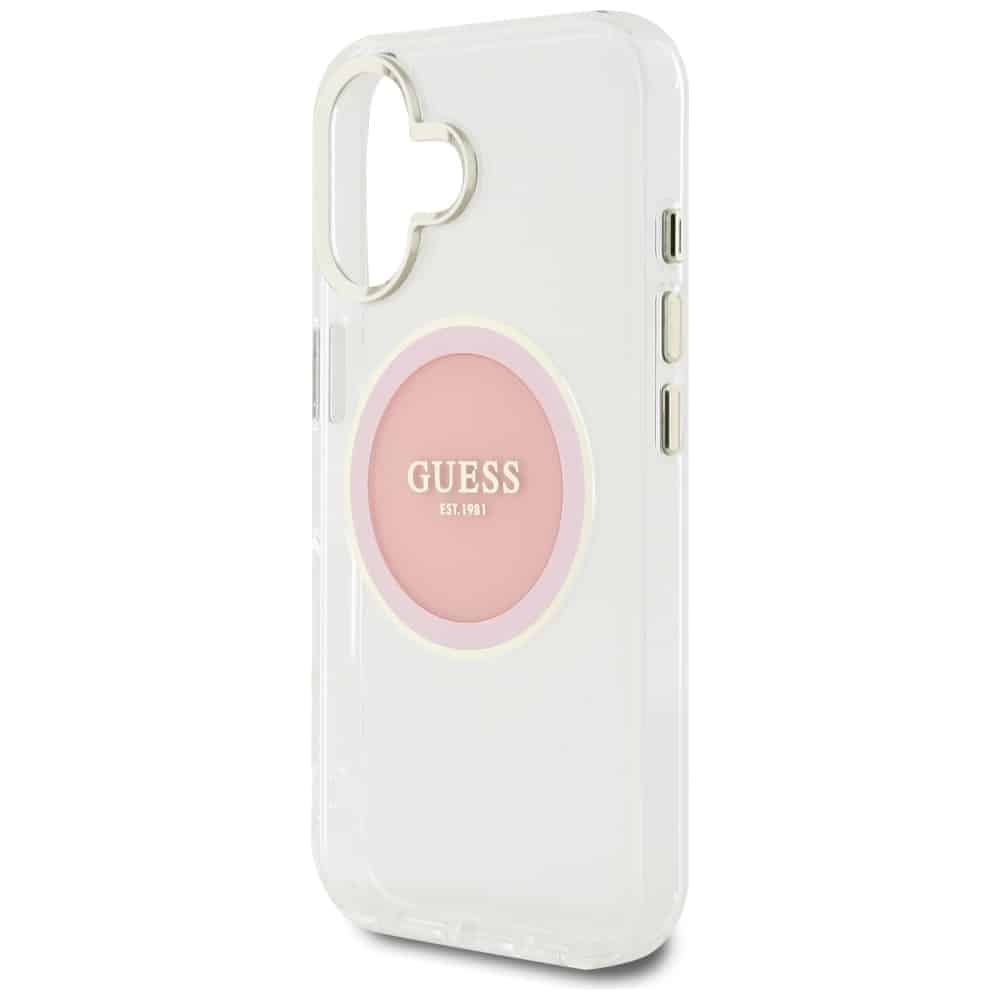 Guess IML Metal Colored Circle Classic Logo MagSafe - θήκη για Apple iPhone 16 - Ροζ - Image 6