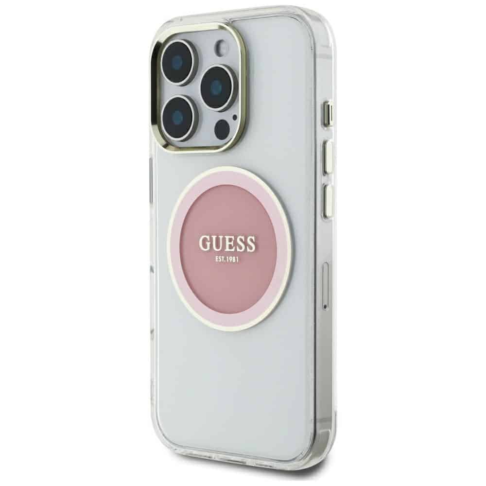 Guess IML Metal Colored Circle Classic Logo MagSafe - θήκη για Apple iPhone 16 Pro Max - Ροζ - Image 2