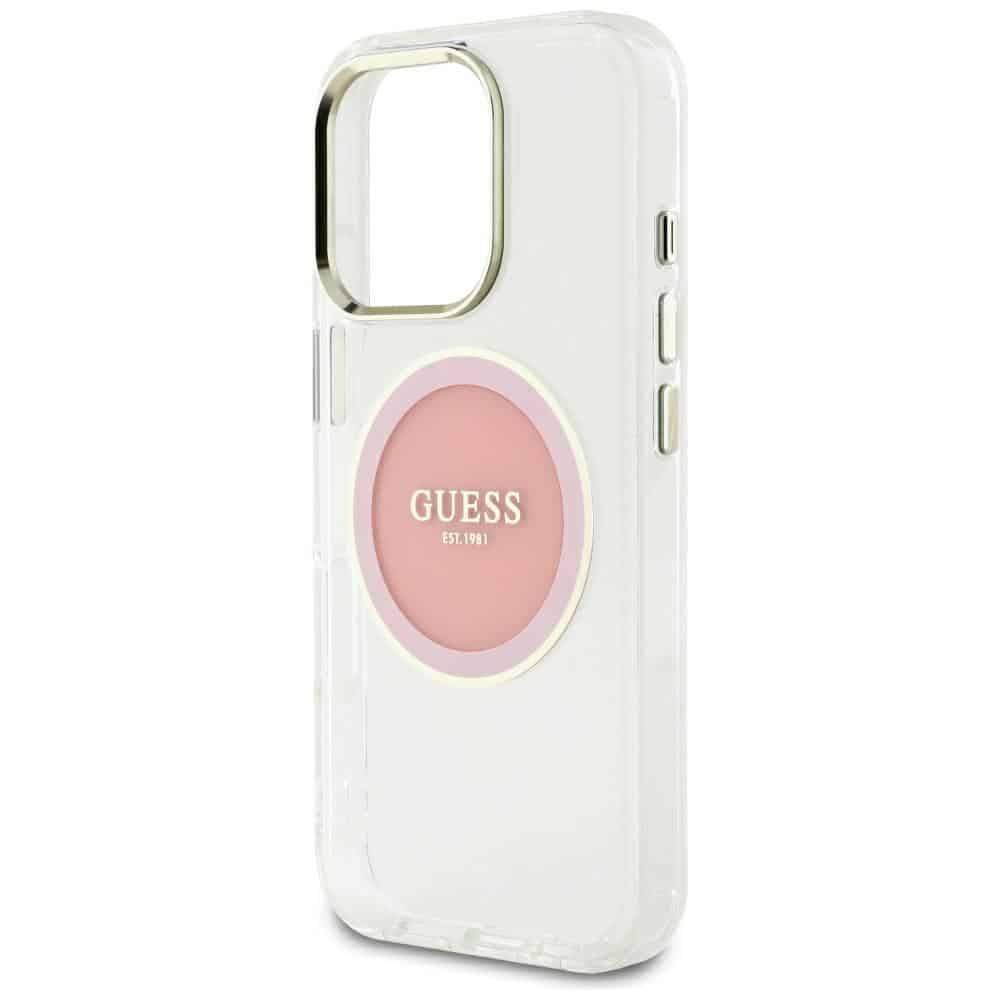 Guess IML Metal Colored Circle Classic Logo MagSafe - θήκη για Apple iPhone 16 Pro Max - Ροζ - Image 6