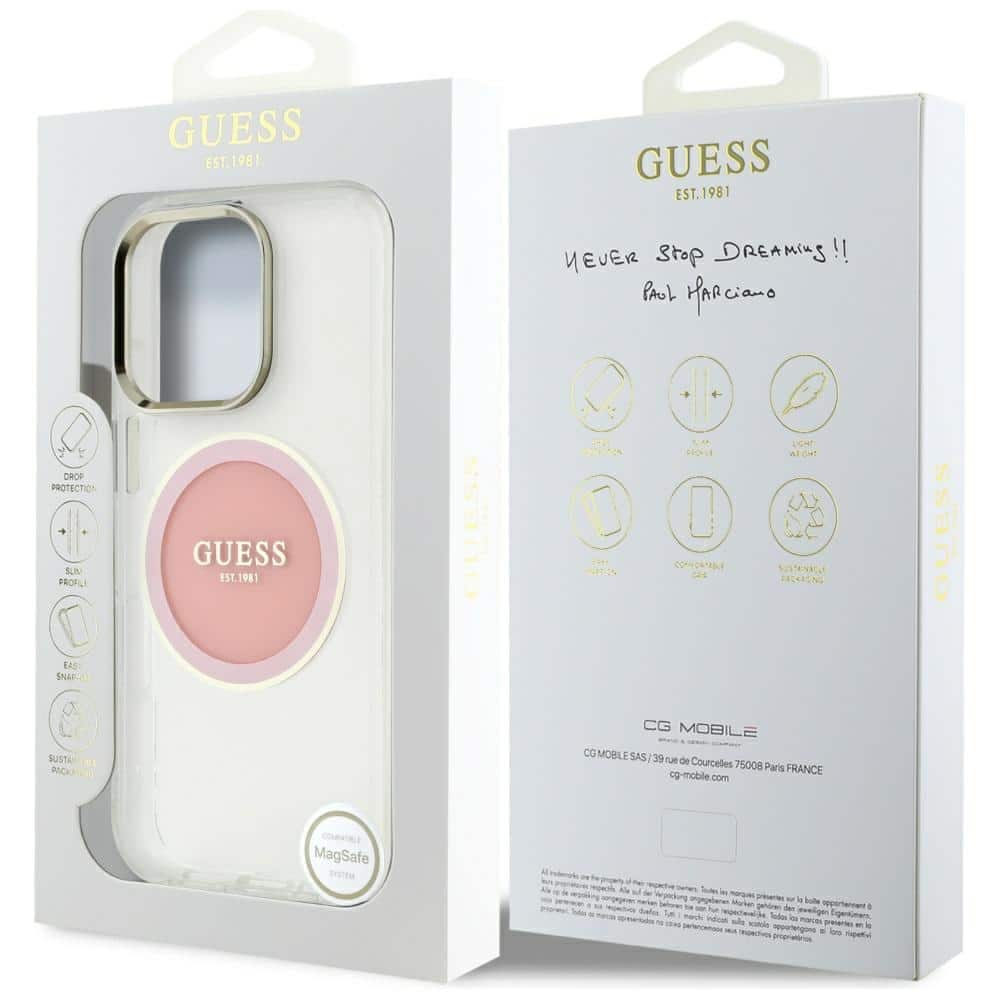 Guess IML Metal Colored Circle Classic Logo MagSafe - θήκη για Apple iPhone 16 Pro Max - Ροζ - Image 8