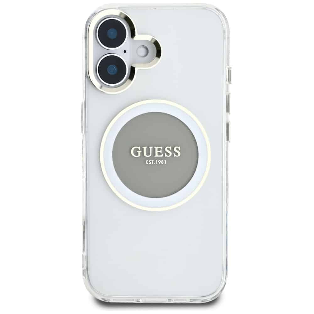 Guess IML Metal Colored Circle Classic Logo MagSafe - θήκη για Apple iPhone 16 - Γκρι - Image 3