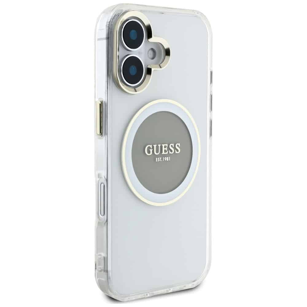 Guess IML Metal Colored Circle Classic Logo MagSafe - θήκη για Apple iPhone 16 - Γκρι - Image 4