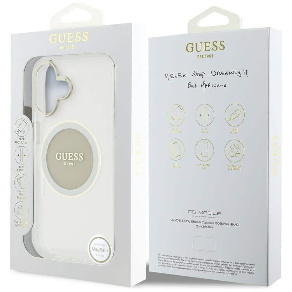 Guess IML Metal Colored Circle Classic Logo MagSafe - θήκη για Apple iPhone 16 - Γκρι - Image 8