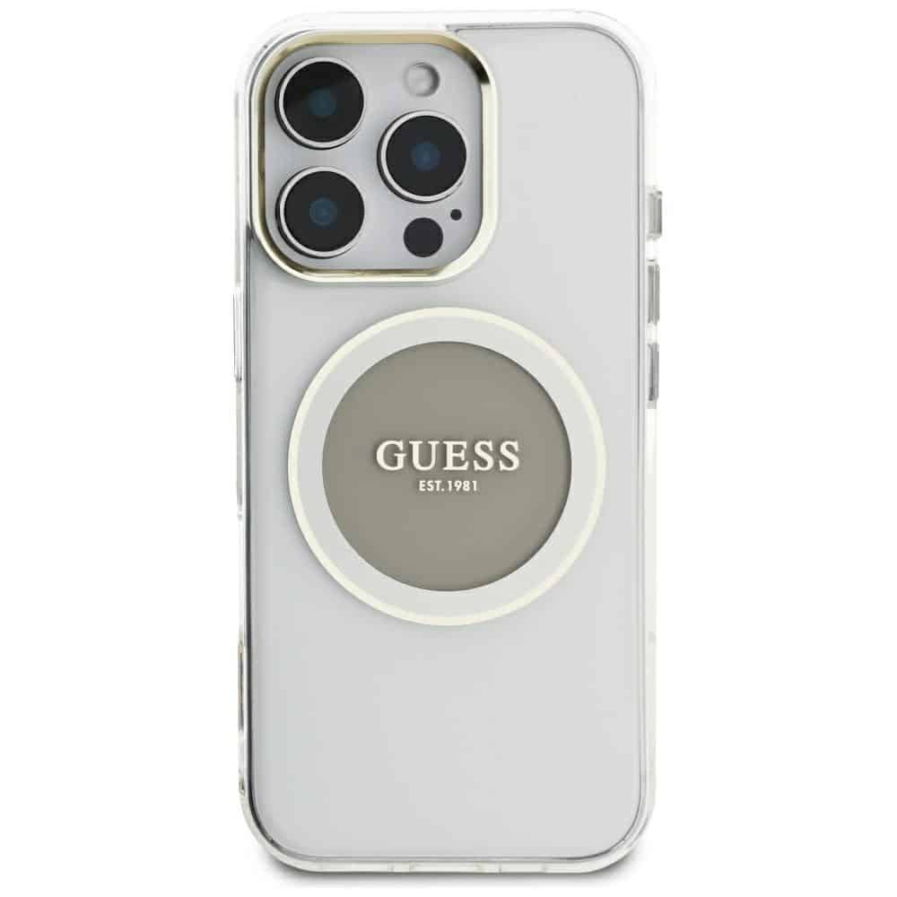 Guess IML Metal Colored Circle Classic Logo MagSafe - θήκη για Apple iPhone 16 Pro Max - Γκρι - Image 3