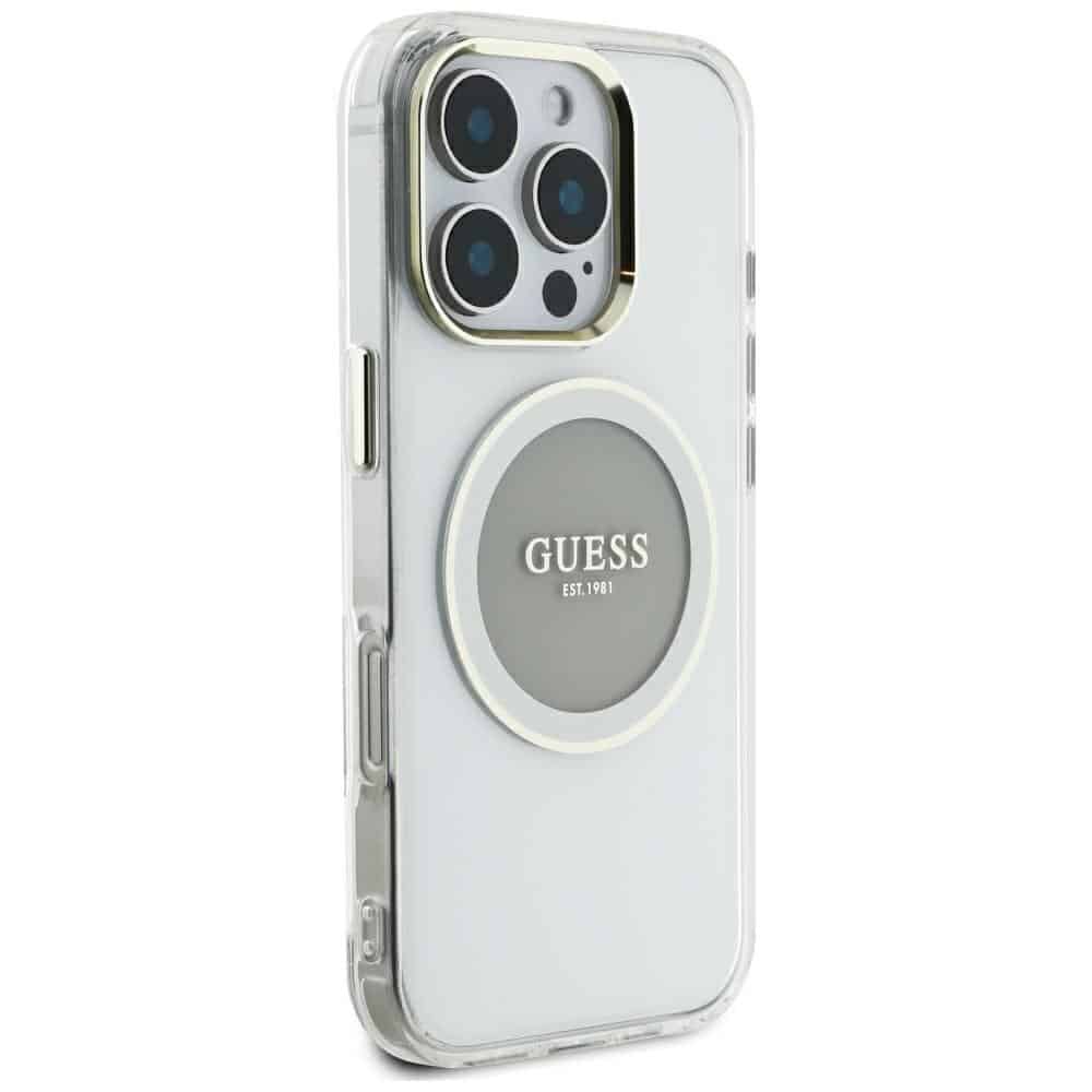 Guess IML Metal Colored Circle Classic Logo MagSafe - θήκη για Apple iPhone 16 Pro Max - Γκρι - Image 4