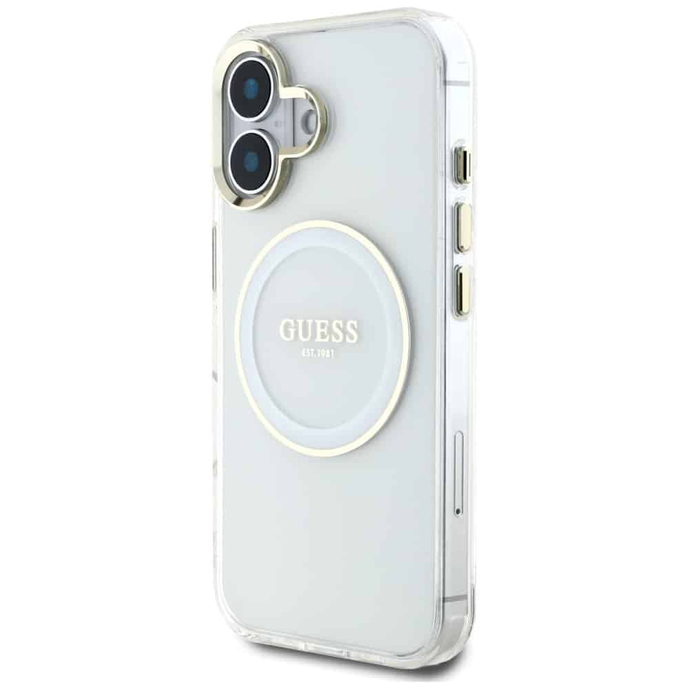 Guess IML Metal Colored Circle Classic Logo MagSafe - θήκη για Apple iPhone 16 - Λευκό - Image 2