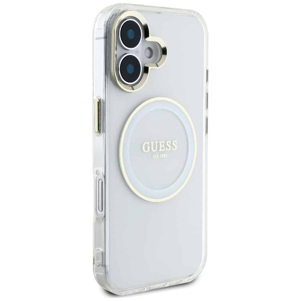 Guess IML Metal Colored Circle Classic Logo MagSafe - θήκη για Apple iPhone 16 - Λευκό - Image 4