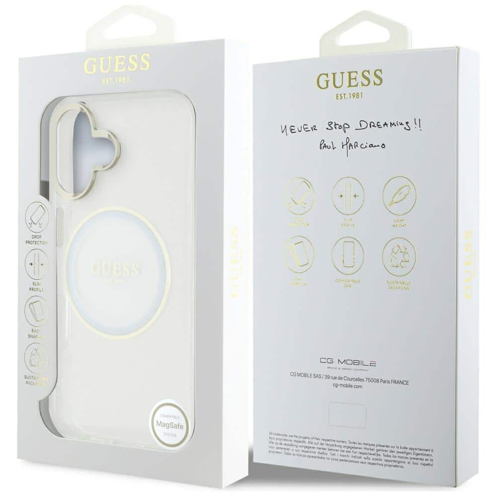 Guess IML Metal Colored Circle Classic Logo MagSafe - θήκη για Apple iPhone 16 - Λευκό - Image 8