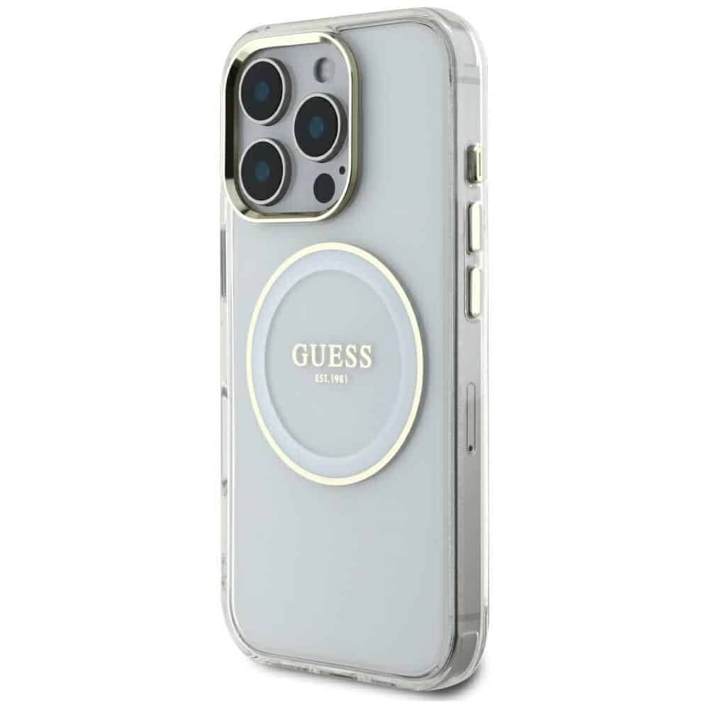 Guess IML Metal Colored Circle Classic Logo MagSafe - θήκη για Apple iPhone 16 Pro Max - Λευκό - Image 2