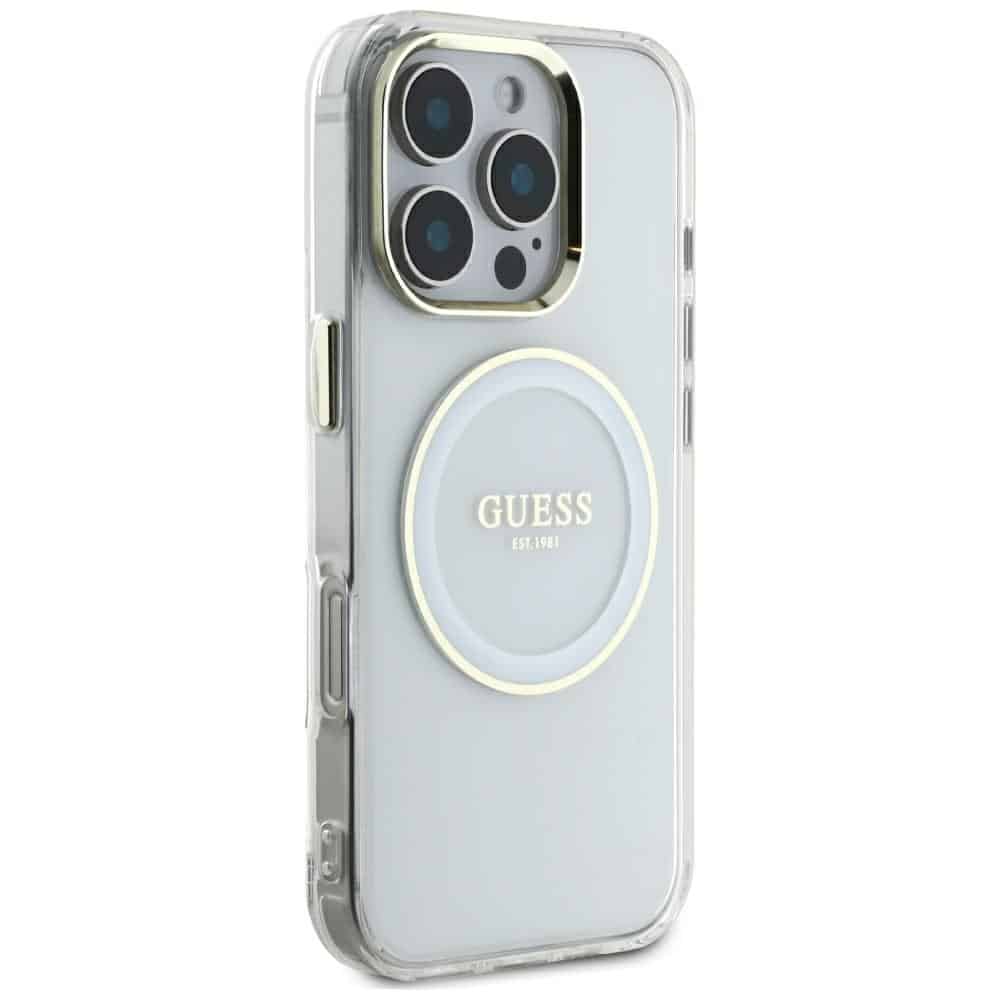 Guess IML Metal Colored Circle Classic Logo MagSafe - θήκη για Apple iPhone 16 Pro Max - Λευκό - Image 4