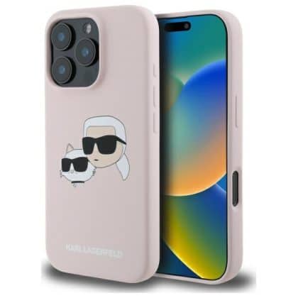 Karl Lagerfeld Silicone Karl & Choupette Head MagSafe - θήκη για Apple iPhone 16 Pro - Ροζ