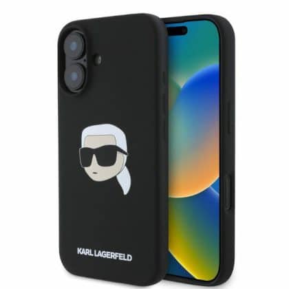 Karl Lagerfeld Silicone Karl & Choupette Head MagSafe - θήκη για Apple iPhone 16 - Μαύρο