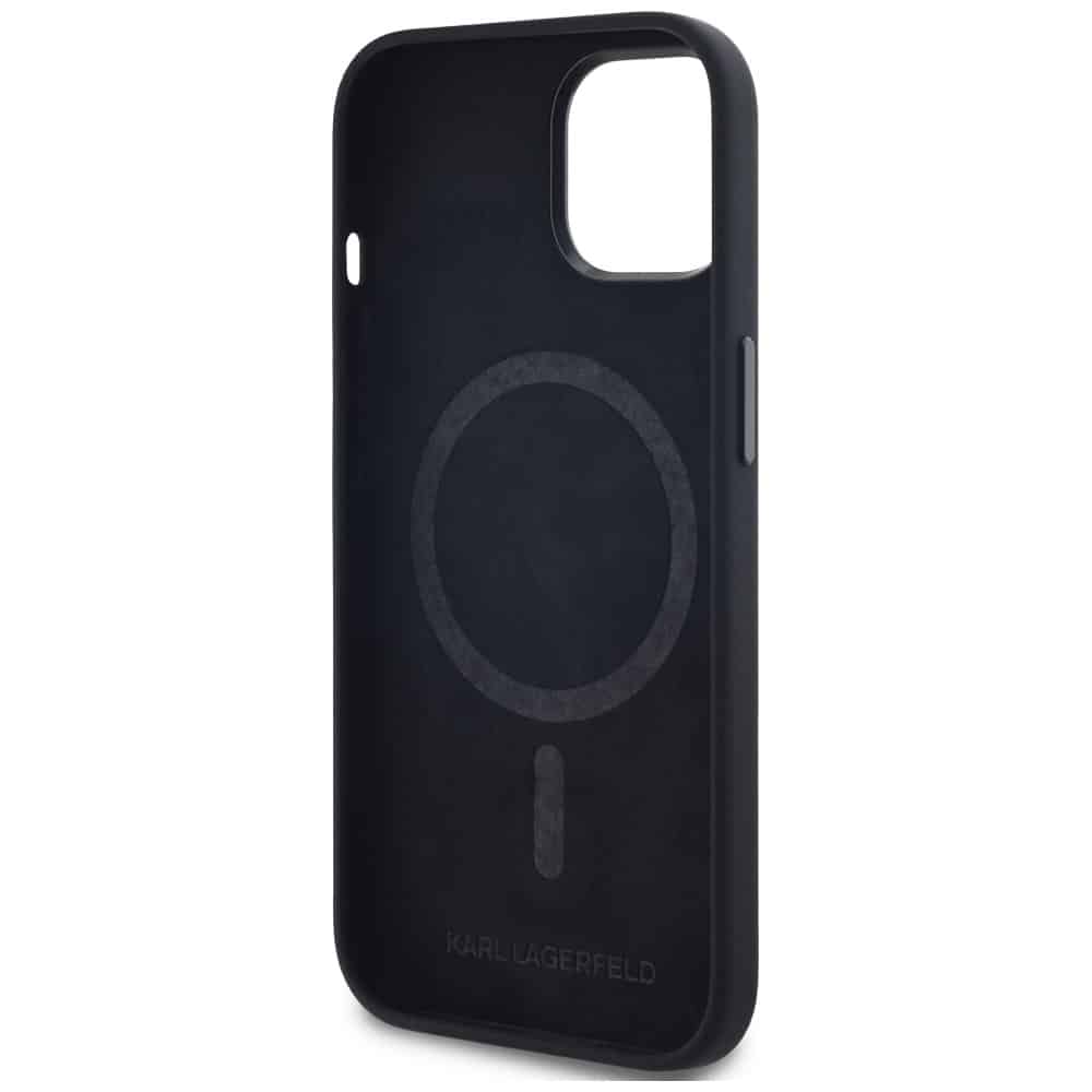 Karl Lagerfeld Silicone Shadow Metal Initial MagSafe - θήκη για Apple iPhone 15 - Μαύρο - Image 7
