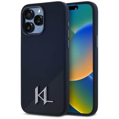 Karl Lagerfeld Silicone Shadow Metal Initial MagSafe - θήκη για Apple iPhone 15 Pro - Μαύρο