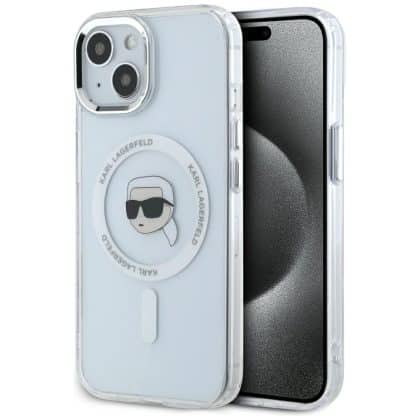 Karl Lagerfeld IML Metal Karl Head MagSafe - θήκη για Apple iPhone 15 Plus - Λευκό