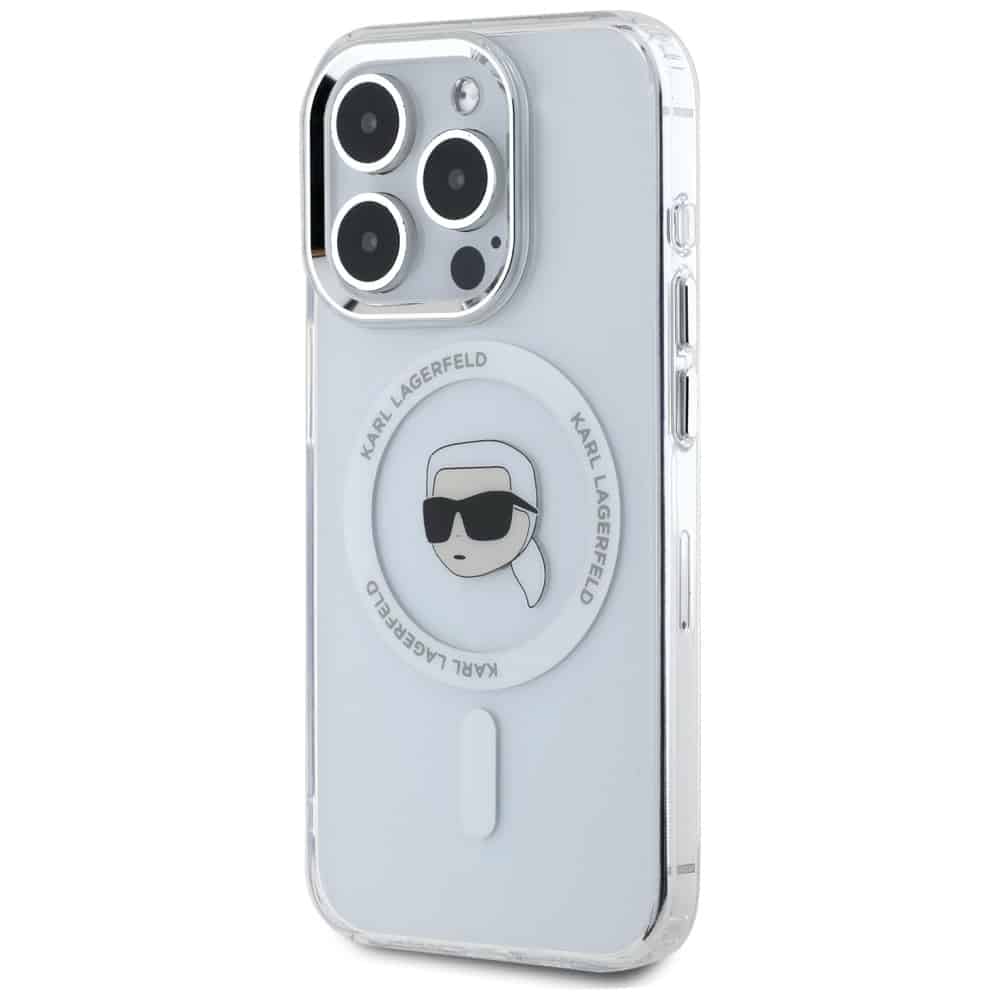 Karl Lagerfeld IML Metal Karl Head MagSafe - θήκη για Apple iPhone 15 Pro Max - Λευκό - Image 2