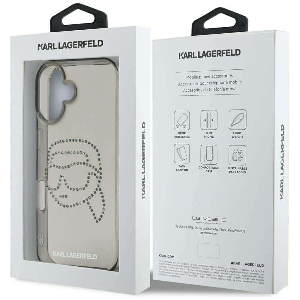 Karl Lagerfeld IML Rhinestones Karl Head - θήκη για Apple iPhone 16 - Μαύρο - Image 8
