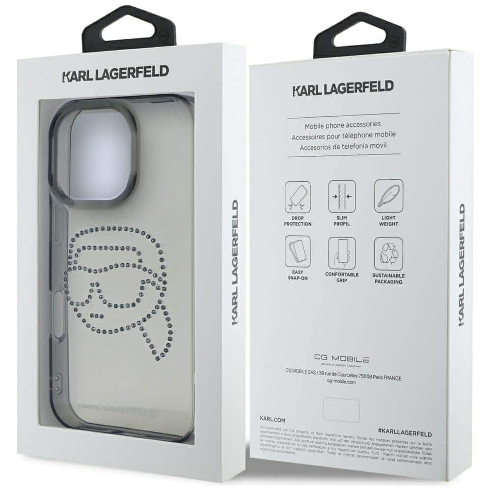 Karl Lagerfeld Rhinestones Karl Head - θήκη για Apple iPhone 16 Pro - Μαύρο - Image 8