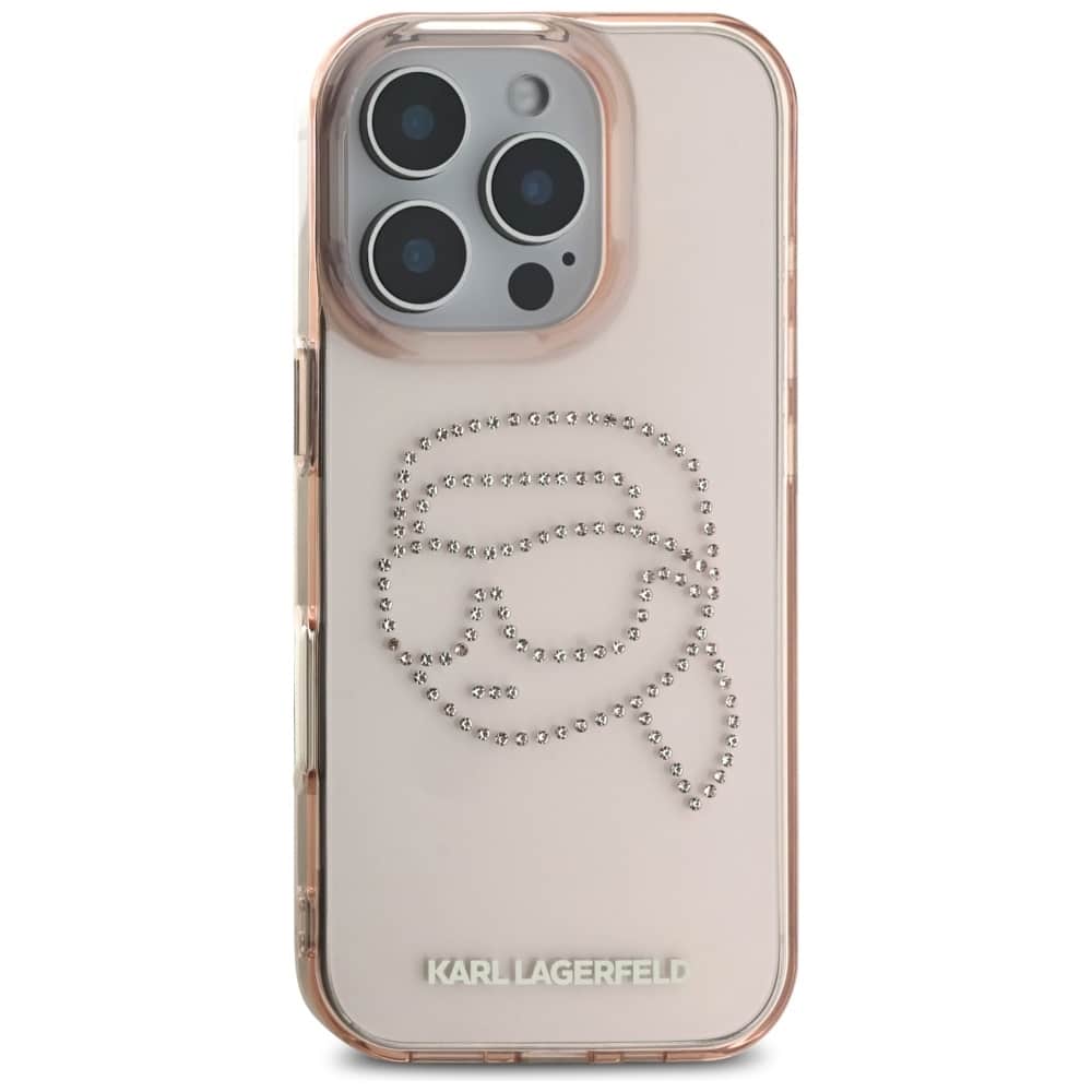 Karl Lagerfeld Rhinestones Karl Head - θήκη για Apple iPhone 16 Pro - Ροζ - Image 3