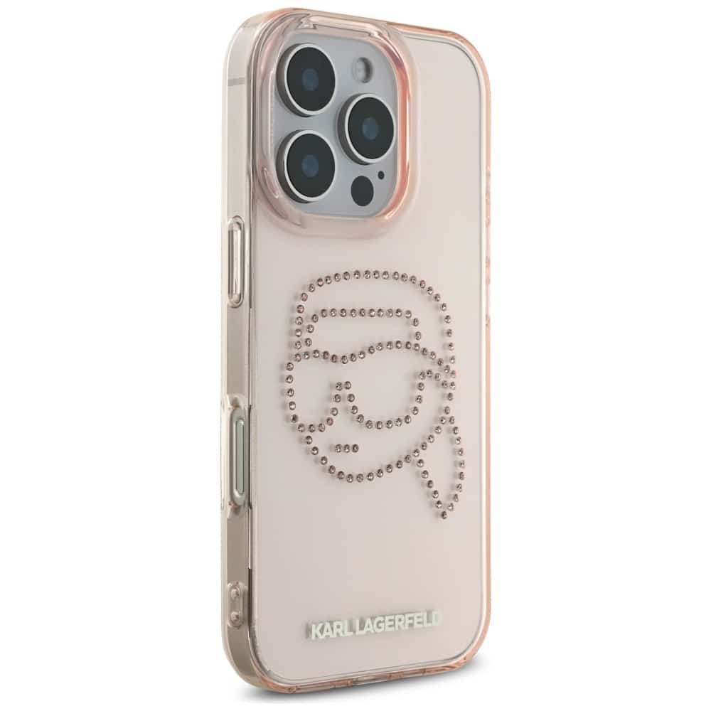 Karl Lagerfeld Rhinestones Karl Head - θήκη για Apple iPhone 16 Pro - Ροζ - Image 4