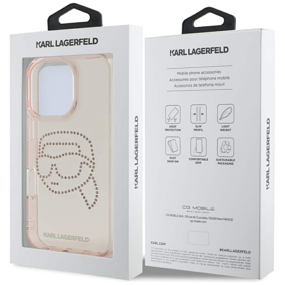 Karl Lagerfeld Rhinestones Karl Head - θήκη για Apple iPhone 16 Pro - Ροζ - Image 8