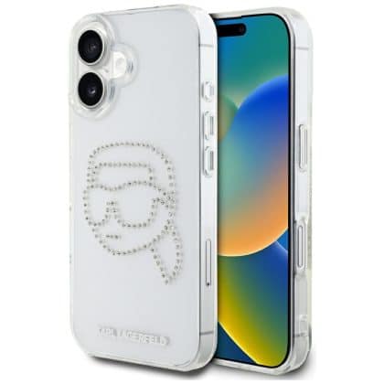 Karl Lagerfeld IML Rhinestones Karl Head - θήκη για Apple iPhone 16 - Διάφανο