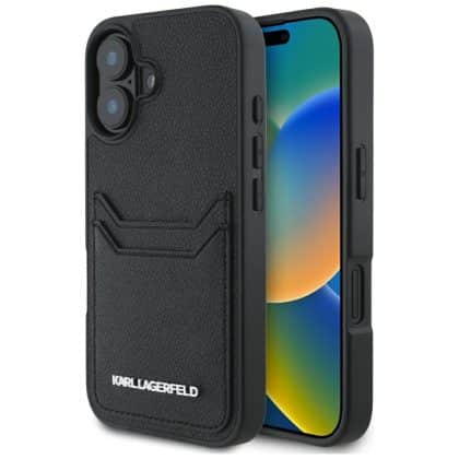 Karl Lagerfeld HC Grained - θήκη για Apple iPhone 16 - Μαύρο