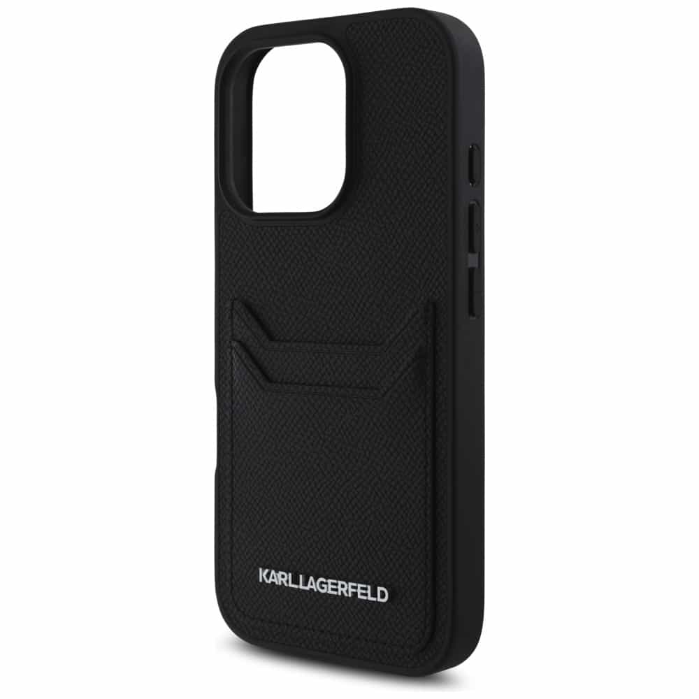 Karl Lagerfeld Grained PU Cardslot Metal Elong - θήκη για Apple iPhone 16 Pro - Μαύρο - Image 6