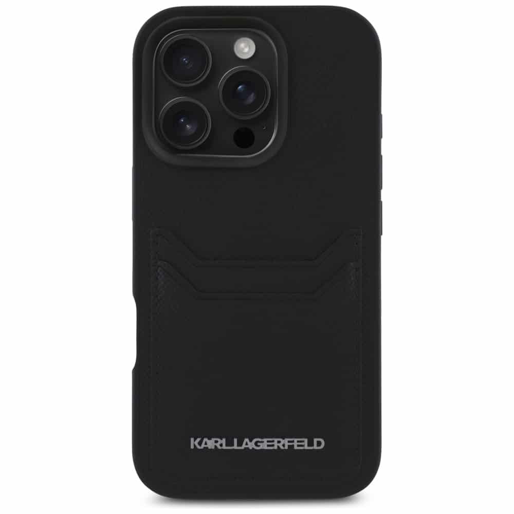 Case Karl Lagerfeld HC Grained PU Cardslot Metal Elong for iPhone 16 Pro Max black - Image 3