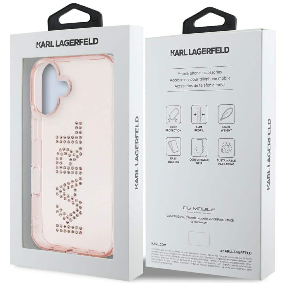 Karl Lagerfeld IML Rhinestones Logo - θήκη για Apple iPhone 16 - Ροζ - Image 8