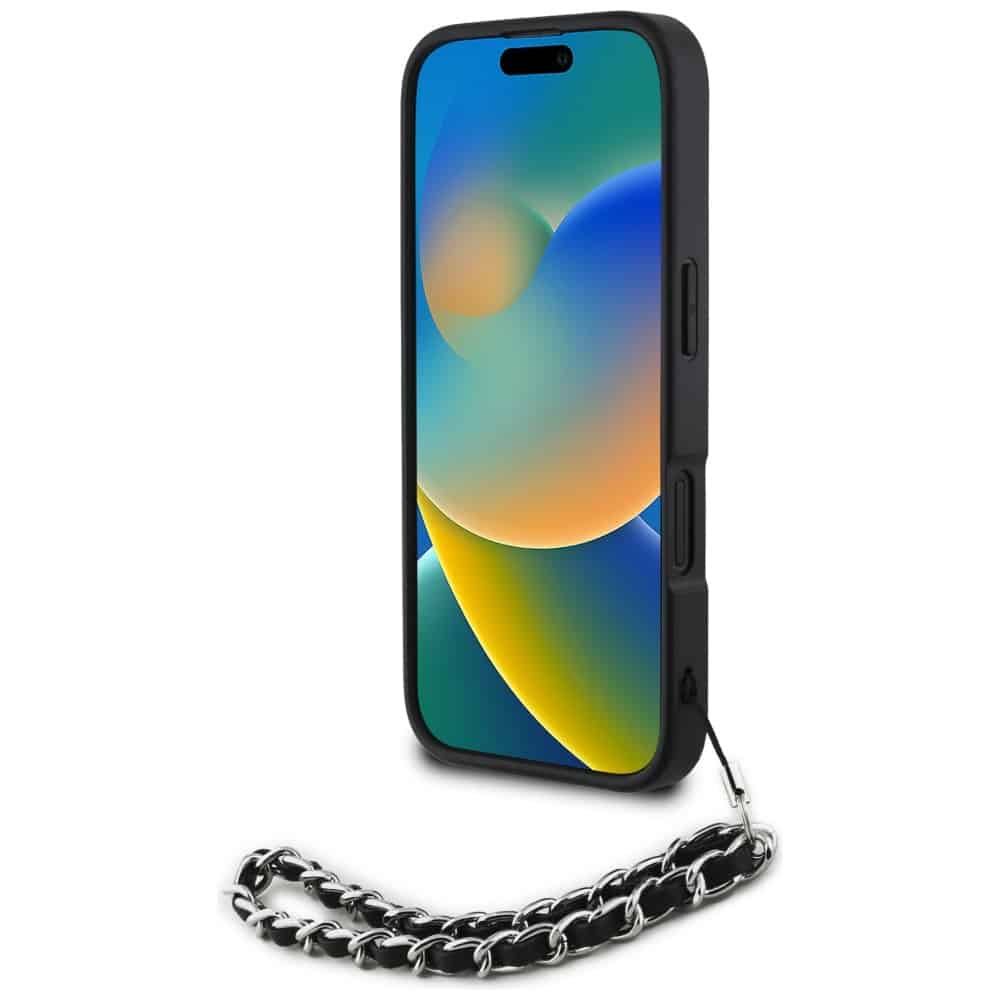 Karl Lagerfeld Saffiano Crystals με Αλυσίδα - θήκη για Apple iPhone 16 - Μαύρο - Image 4