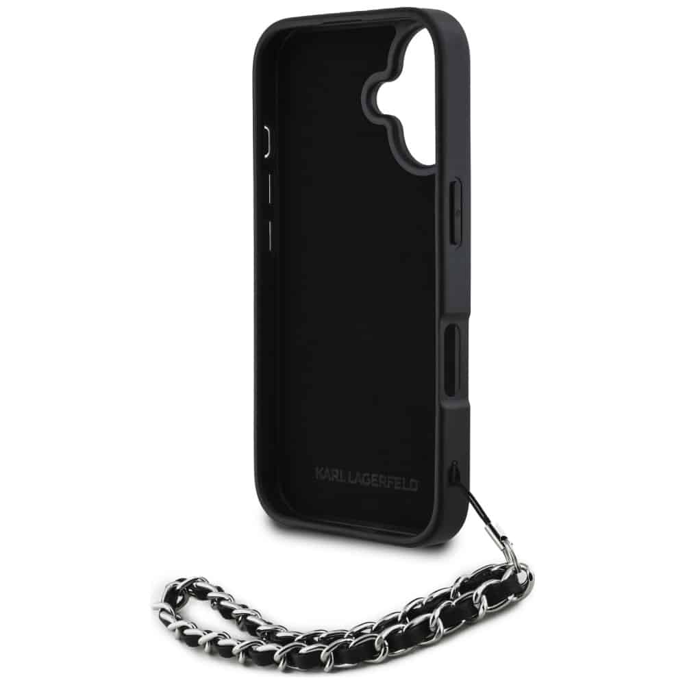 Karl Lagerfeld Saffiano Crystals με Αλυσίδα - θήκη για Apple iPhone 16 - Μαύρο - Image 6