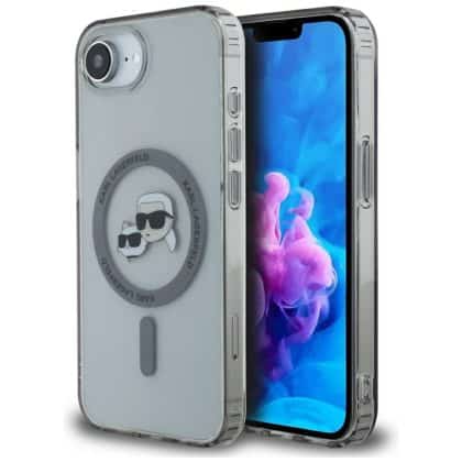 Karl Lagerfeld IML Metal Karl & Choupette Heads MagSafe - θήκη για Apple iPhone 16e - Μαύρο