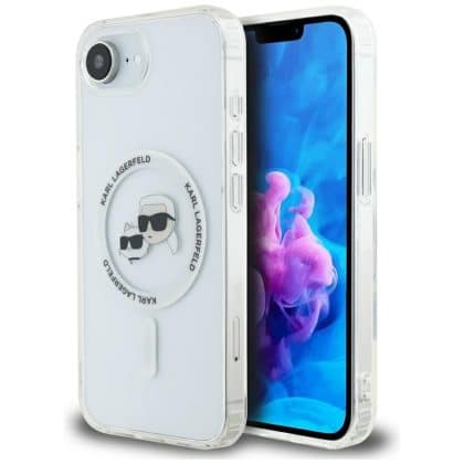 Karl Lagerfeld IML Metal Karl & Choupette Heads MagSafe - θήκη για Apple iPhone 16e - Λευκό