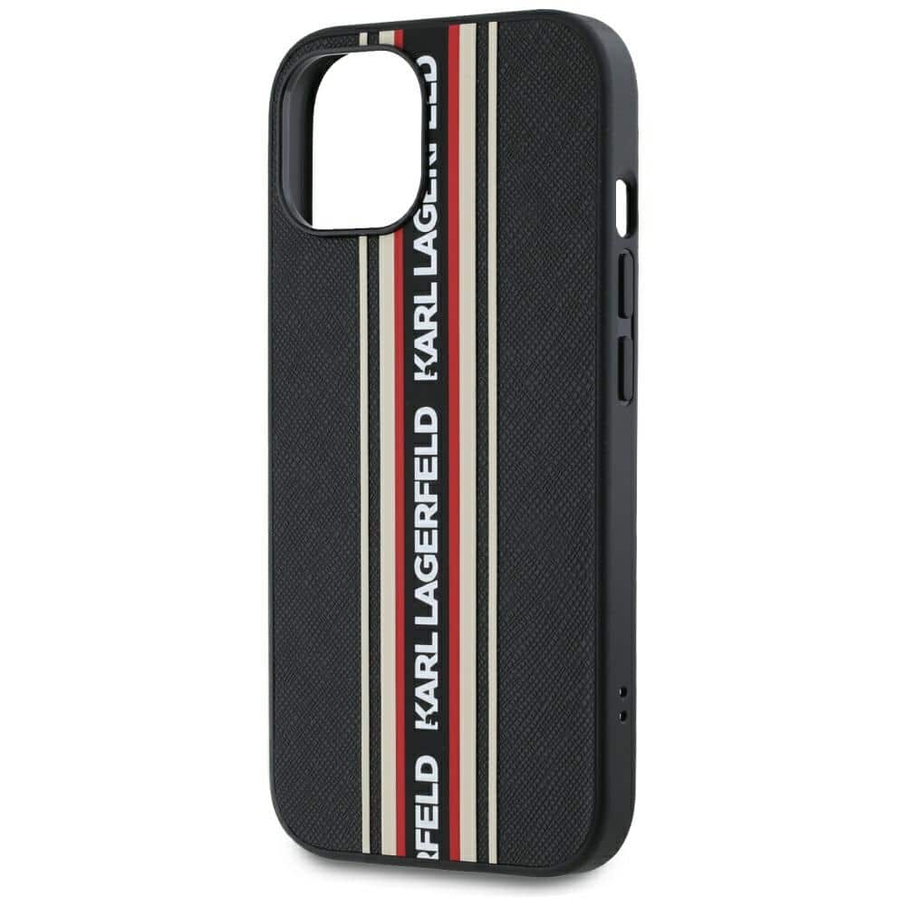 Karl Lagerfeld Saffiano Athleisure Stripes Cord - θήκη για Apple iPhone 15 - Κόκκινο - Image 5