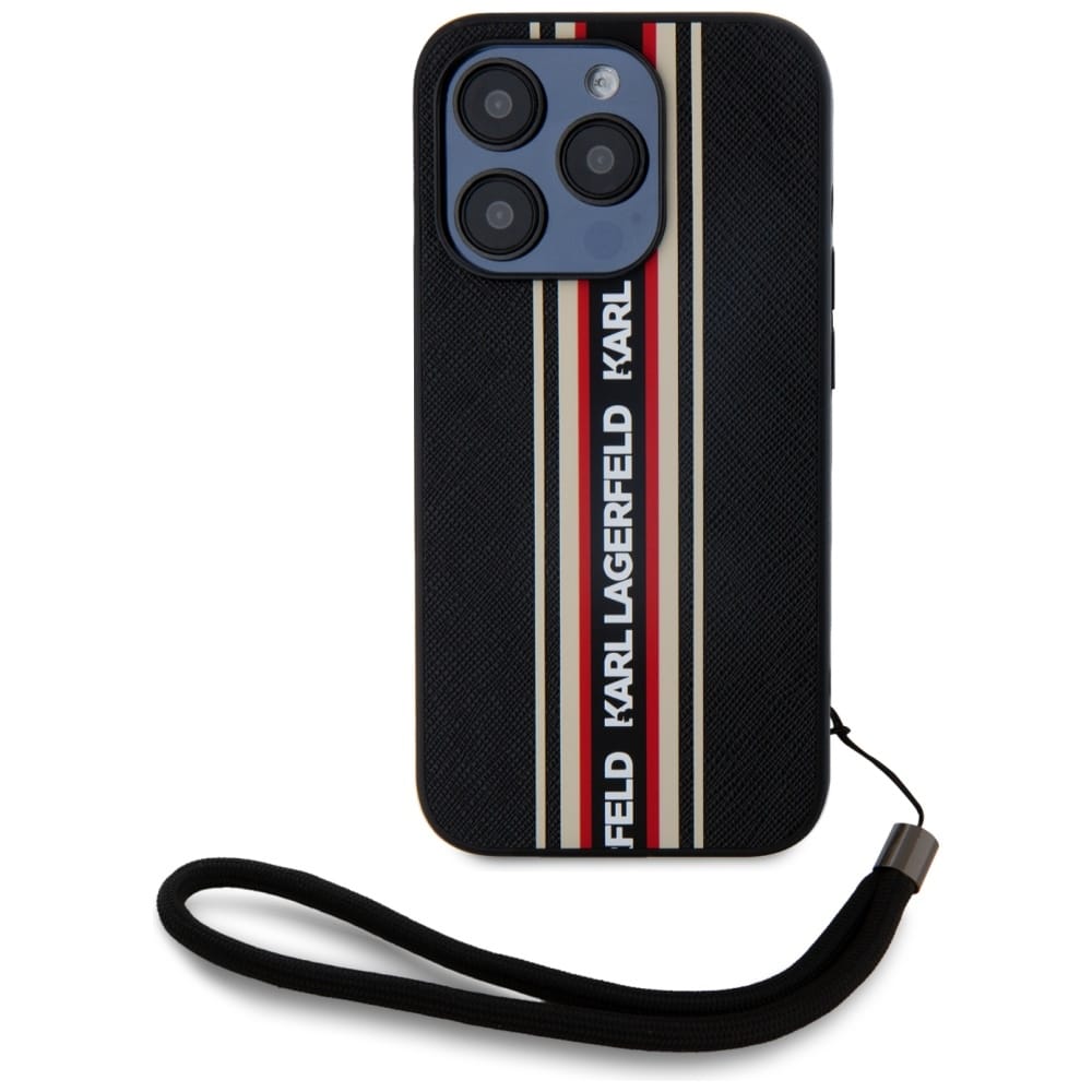 Karl Lagerfeld Saffiano Athleisure Stripes Cord - θήκη για Apple iPhone 15 Pro Max - Κόκκινο - Image 2