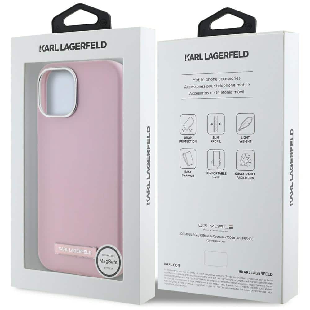 Karl Lagerfeld FW Metal Plate MagSafe - θήκη για Apple iPhone 15 - Ροζ - Image 8