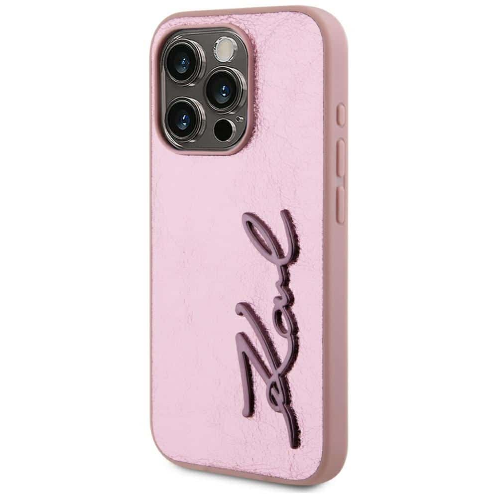Karl Lagerfeld Metal Signature - θήκη για Apple iPhone 15 Pro Max - Ροζ - Image 2